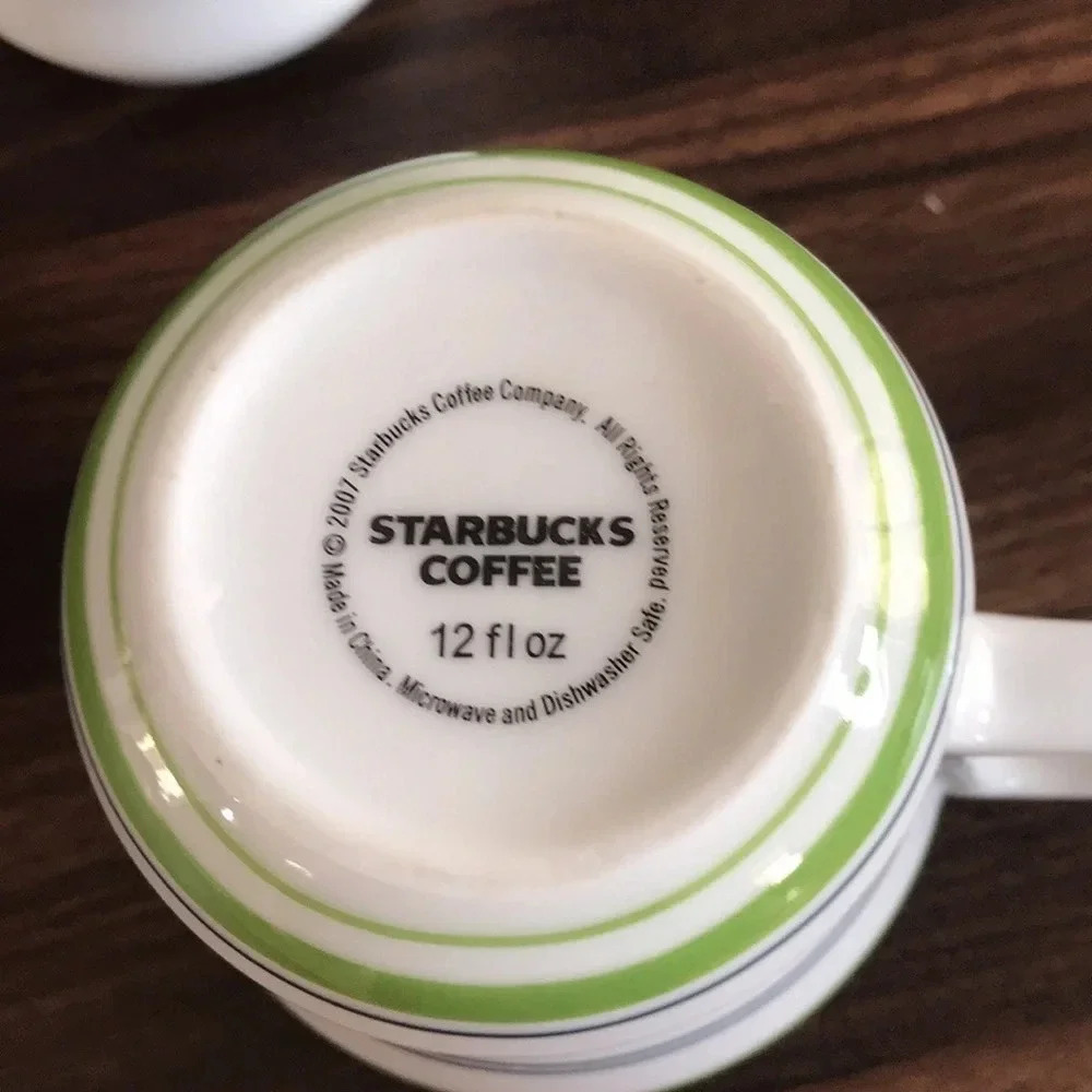 Starbucks 2007 Green Stripes Mug Set - Picture 5 of 5